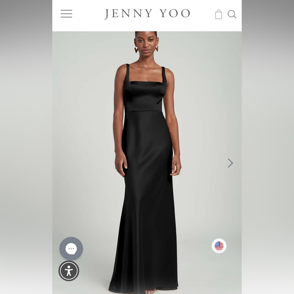 Jenny Yoo Black Satin Ariana Gown